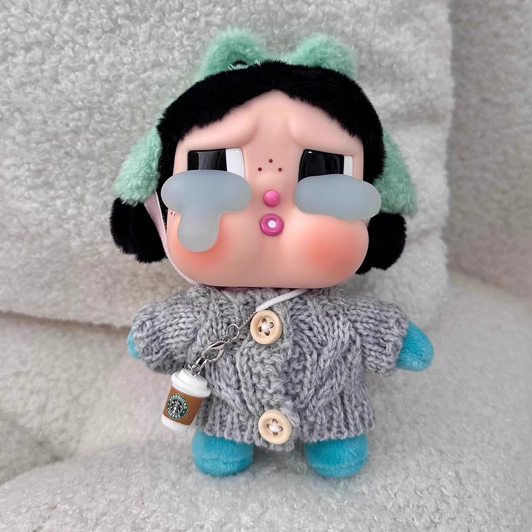 眼泪工厂哭娃搪胶毛绒衣服CRYBABY娃衣头饰10cm棉花娃着替装改娃