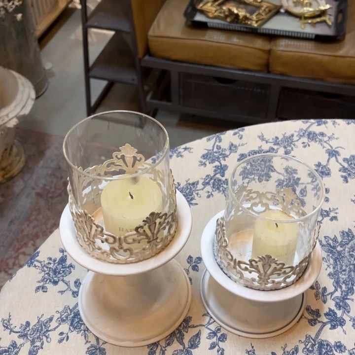 安***c铁烛台白色一对安提克斯