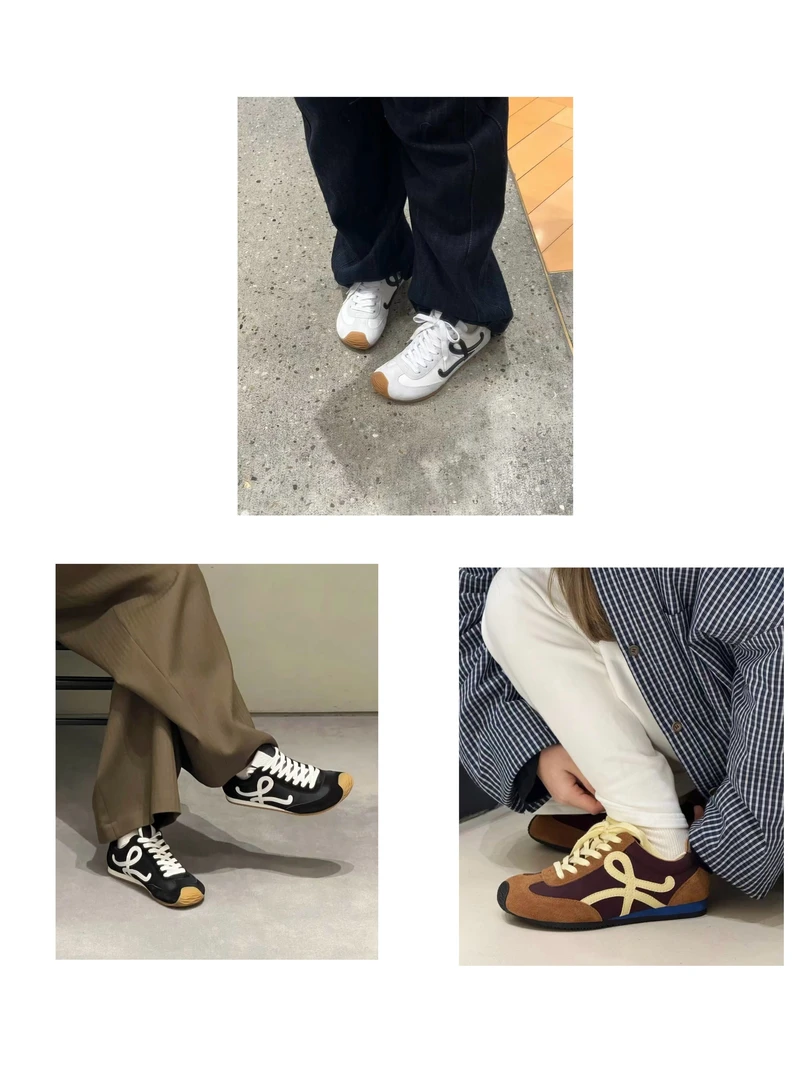 H0010 "杨幂同款" 不对称大头拼色高丝光牛反绒百搭休闲阿甘鞋