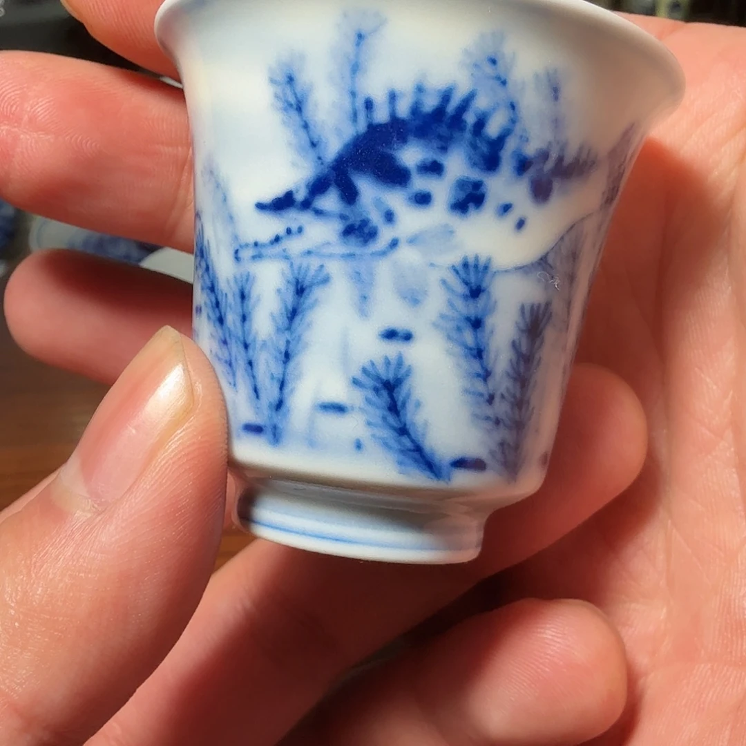 釉下青花柴窑单杯