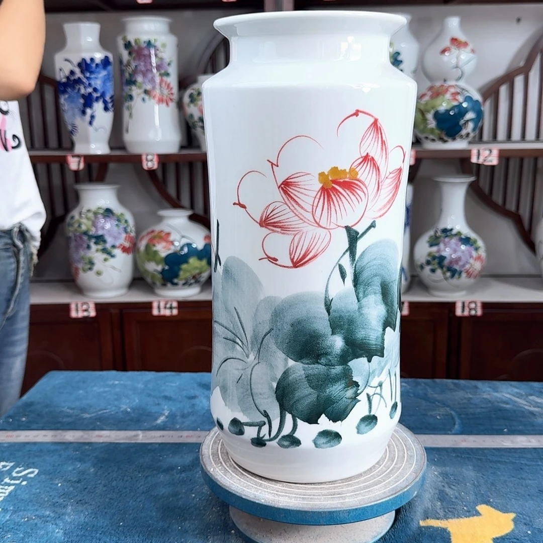 摆件景德镇陶瓷书绿花
