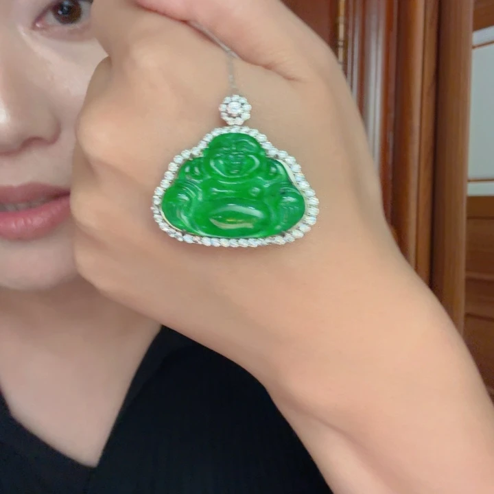 翡翠银S925镶嵌颈饰吊坠