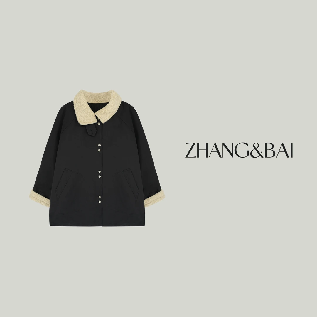 zhang&bai24AW定制 | 【城市游牧】爆暖的翻领黑色棉服外套冬季加厚