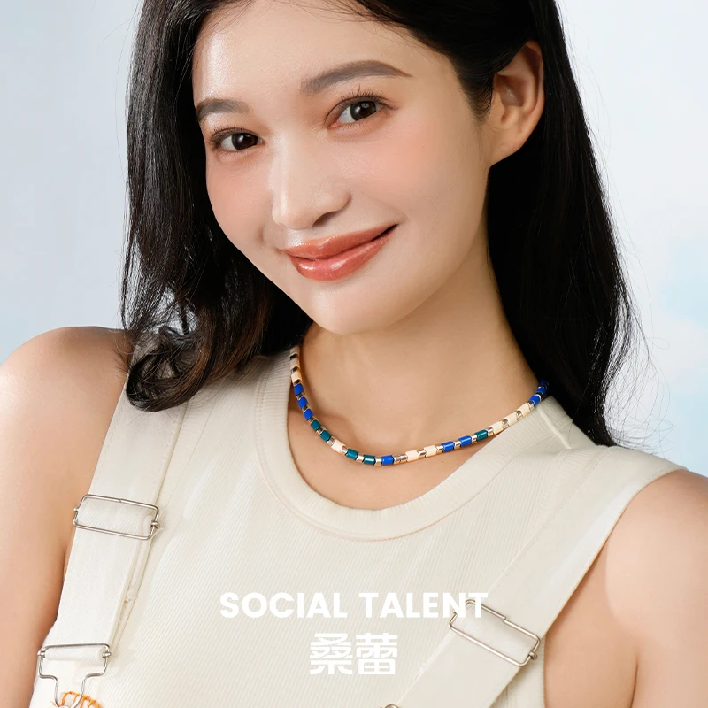 合金珐琅项链 【雪原蓝姬涟漪珠】桑蕾SocicalTalent刘孜联名款项链