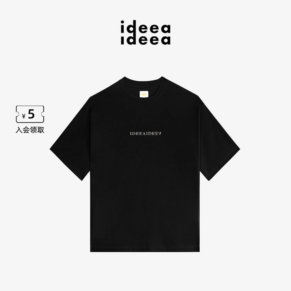 ideea点子点子 镜像Logo凉感抗皱五分袖圆领短袖T恤 男女同款