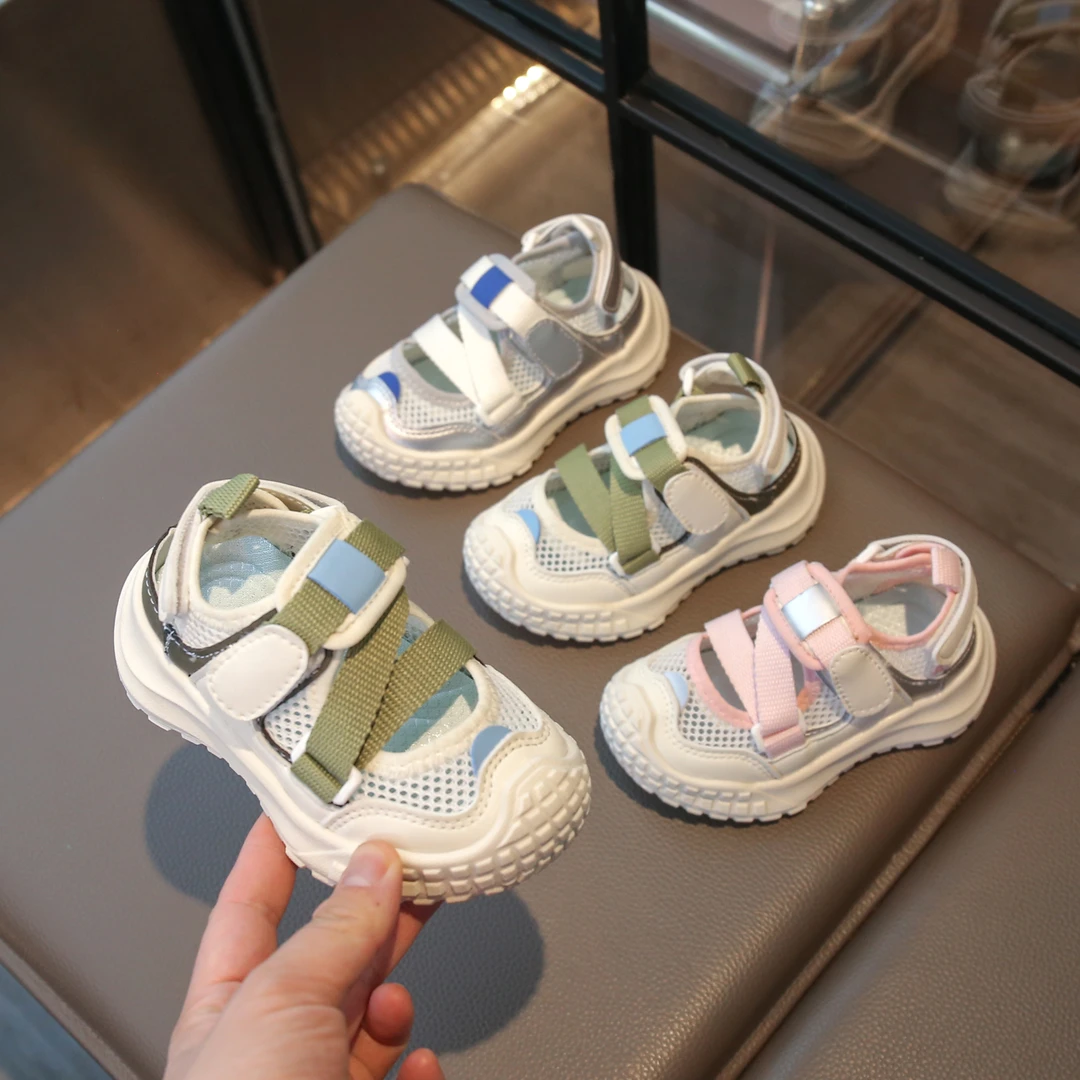 儿童包头凉鞋2025夏季新款男童沙滩鞋软底韩版透气女童运动鞋小童