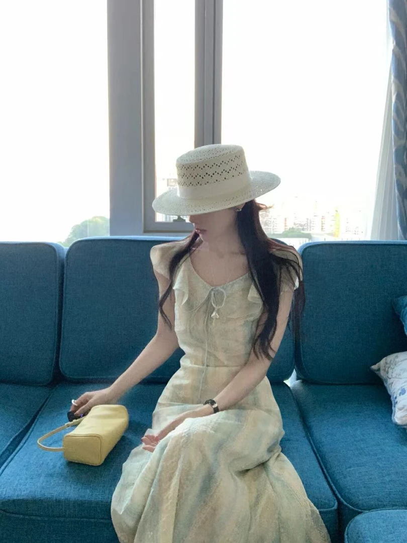 【NO退NO换】法式温柔优雅小众收腰连衣裙9315  裙长118