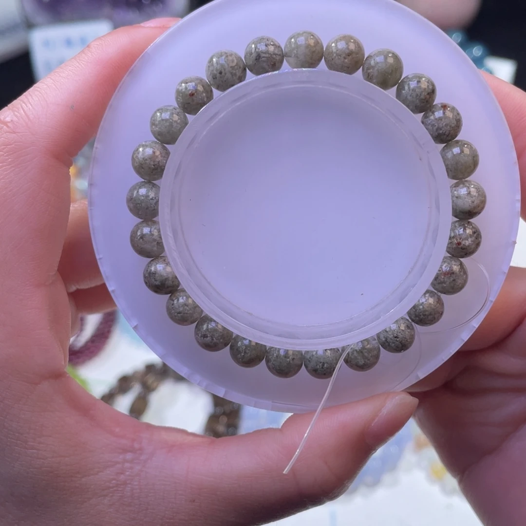 未镶嵌手链水晶抹茶绿幽灵7mm