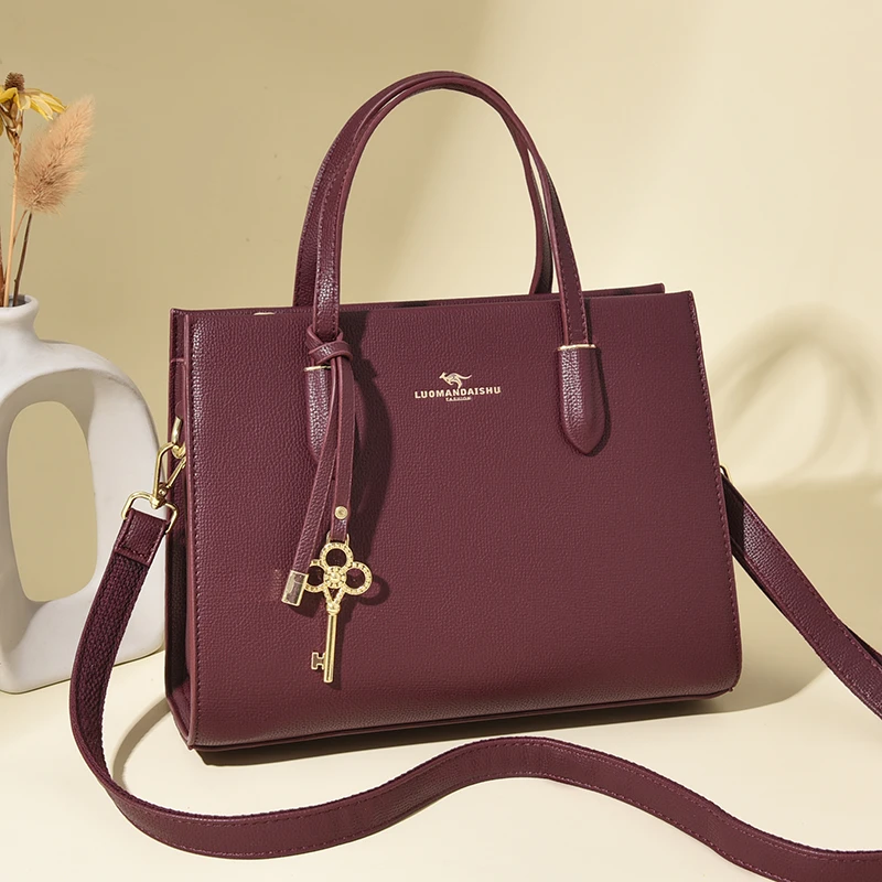 琳蒂袋鼠皮包2025新款大气软皮手提包时尚中年斜挎女包送妈妈礼物