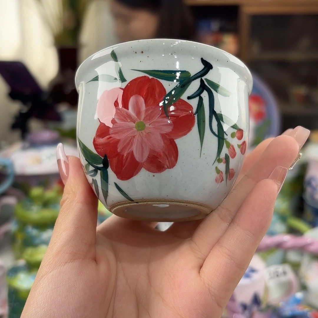 瓷片景德镇手绘高温釉下彩陶瓷茶具