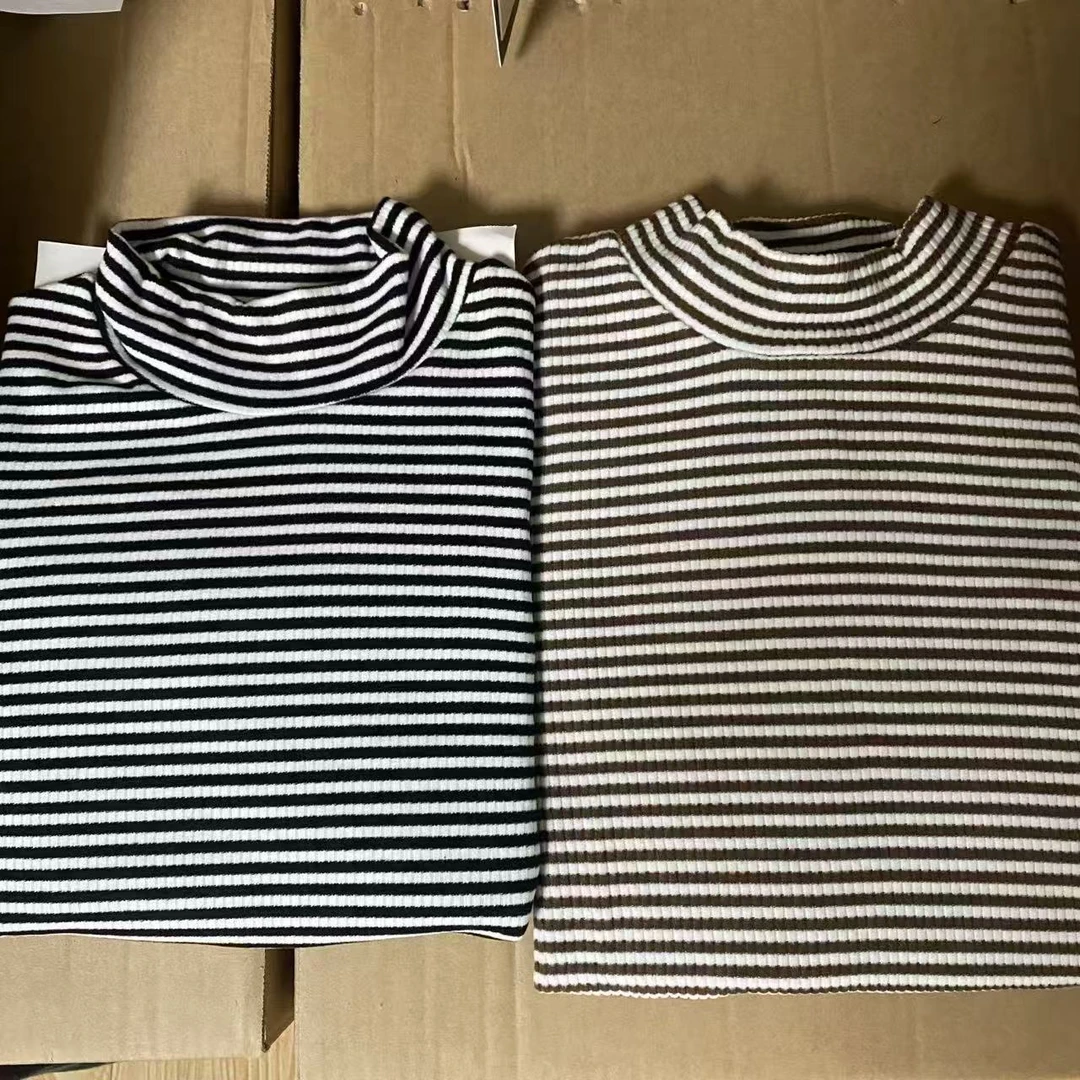 弹力条纹打底显瘦软糯百搭