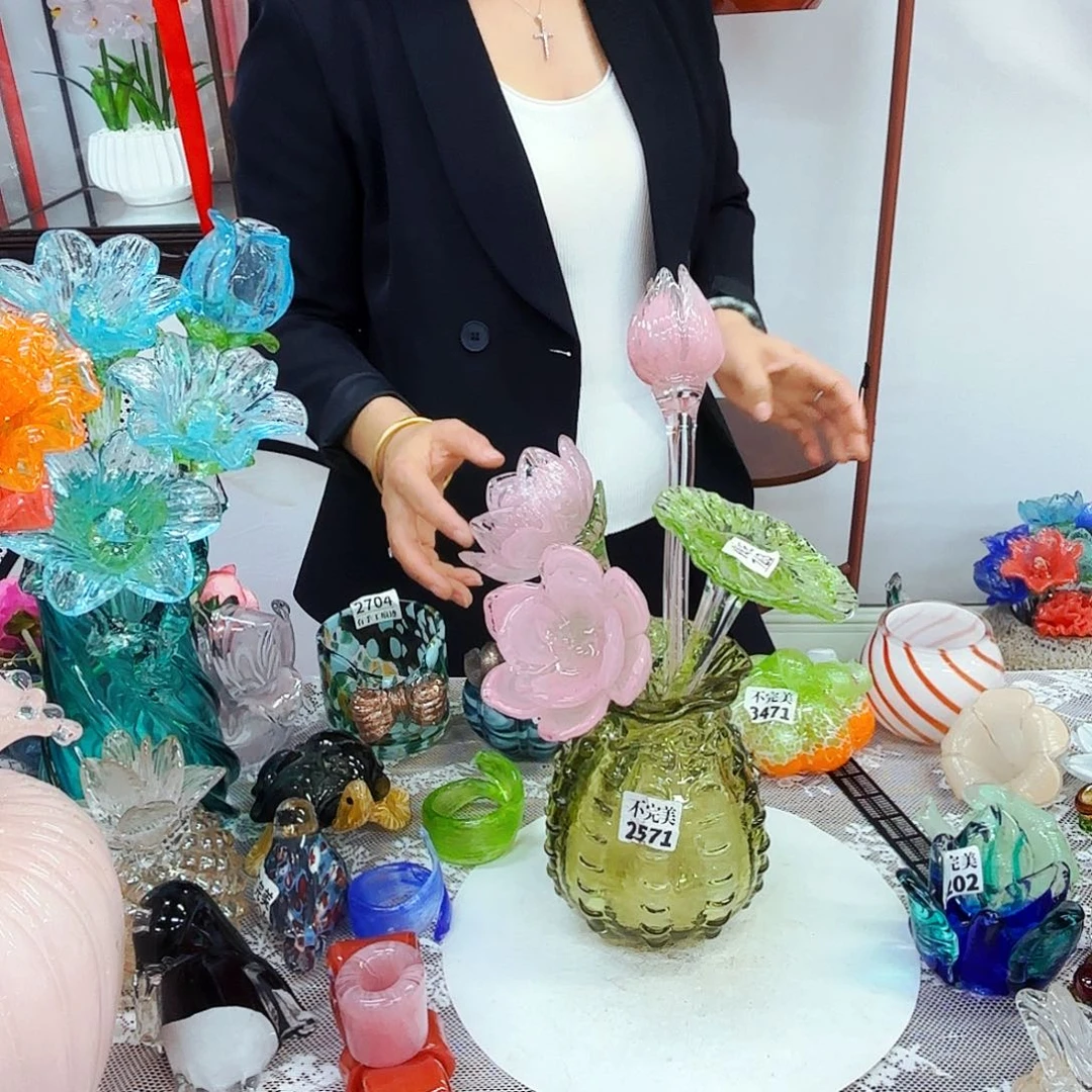 4花1瓶安妮家居琉璃摆件不完美