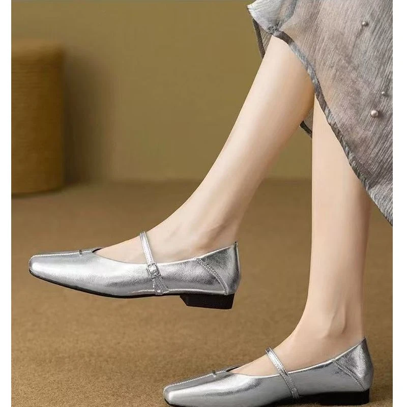 小众品牌玛丽珍鞋夏季一字带单鞋复古小皮鞋T12-132-1