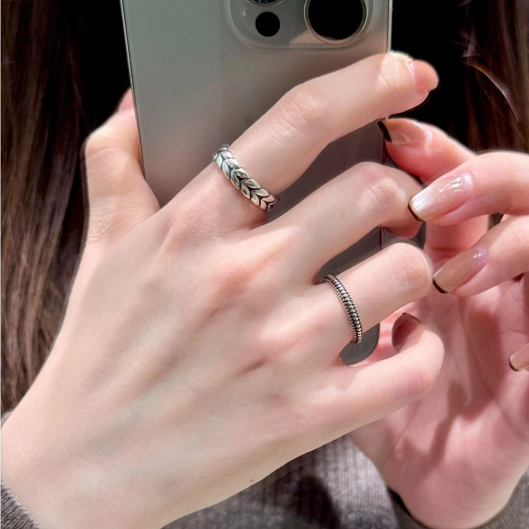 麦穗戒指女款小众设计高级感个性百搭开口大小可调节复古食指环潮