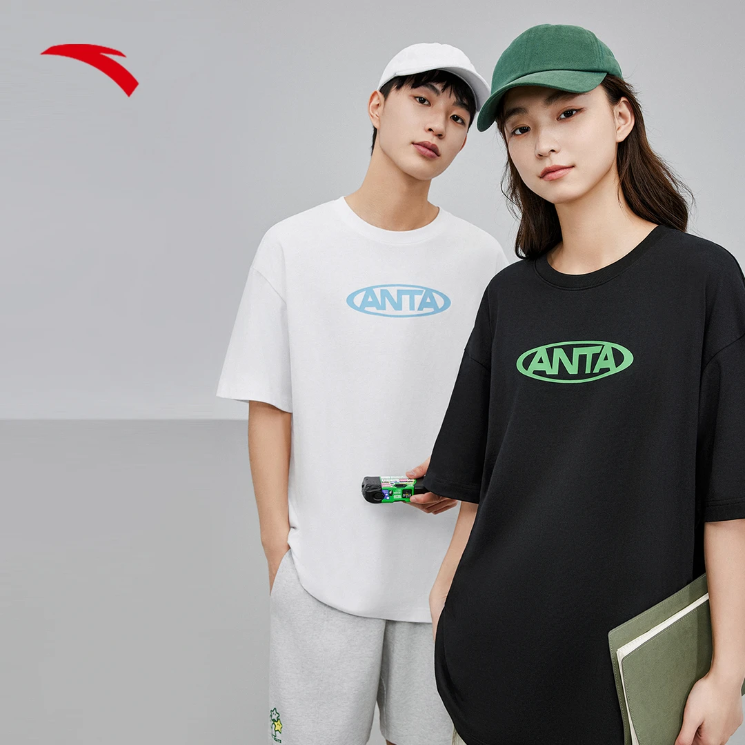 安踏针织圆领短袖t恤男夏季新款运动时尚户外百搭潮流休闲半袖