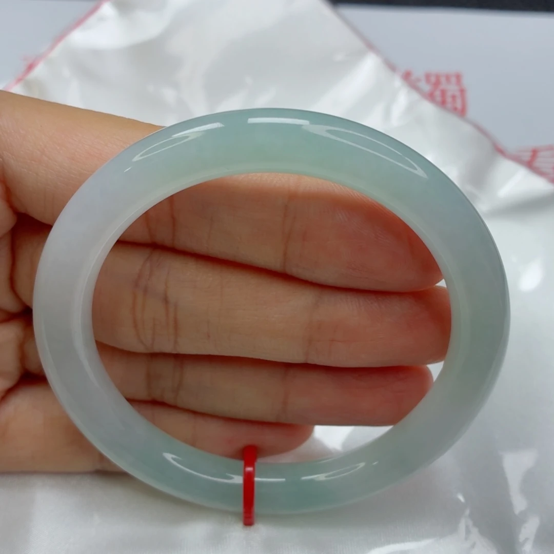 未镶嵌手镯翡翠老坑53圈天空蓝美人条010