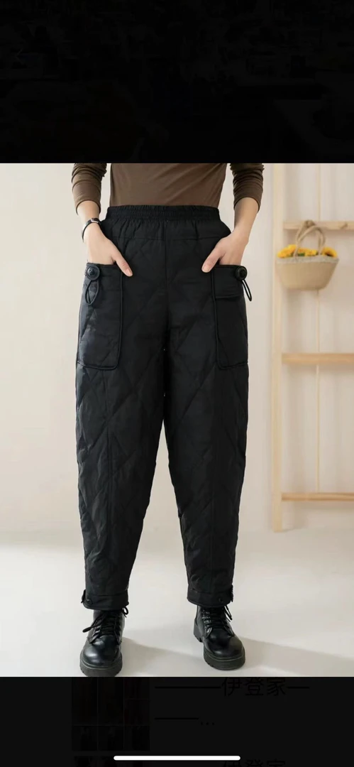 宽松冬季保暖户外男士直筒白鸭绒羽绒羽绒裤保暖裤裤加厚