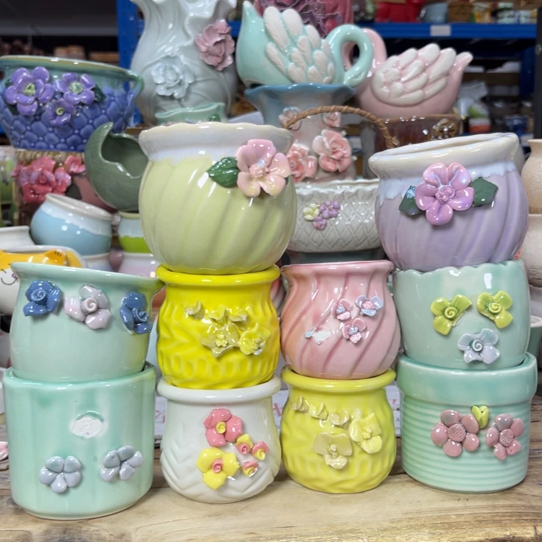 陶瓷陶瓷花盆特价上新口6.5-8厘米