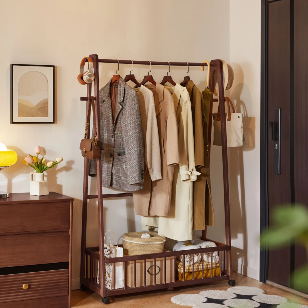 实木衣帽架挂衣架落地立式衣架衣服架