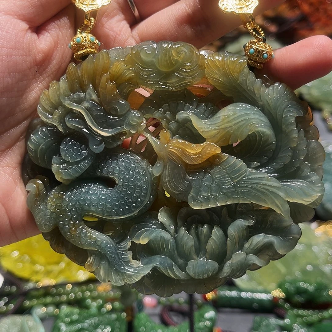 未镶嵌岫玉毛衣链顺**水