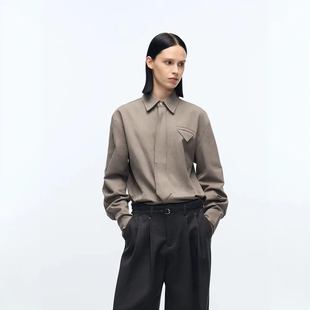 Slight Vogue“join”莱赛尔陶灰色领带领巾厚款抗皱西装衬衫SV4148