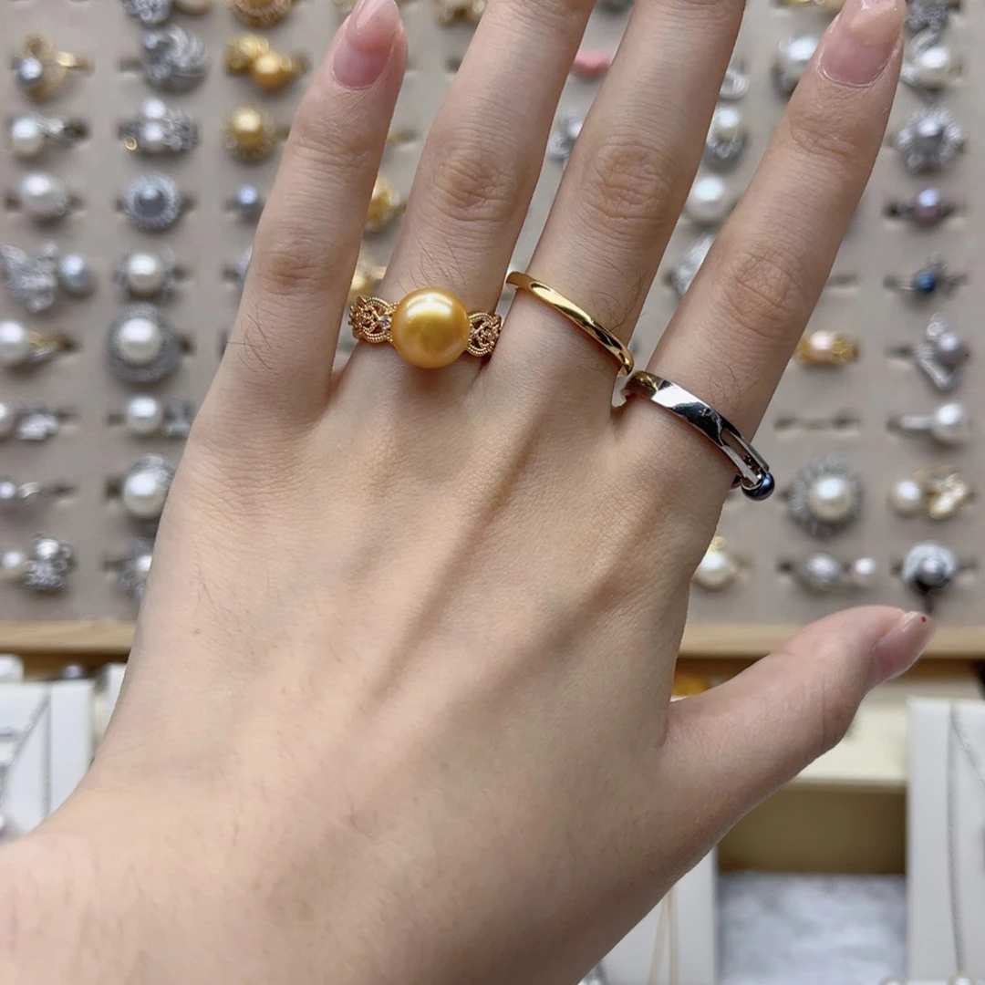 快****银S925镶嵌戒指淡水珍珠