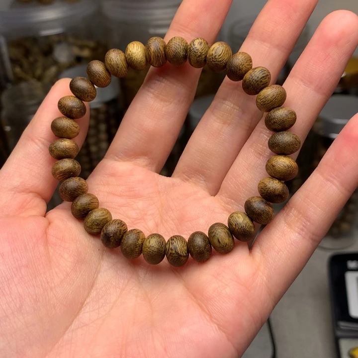 沉香碎屑沉香沉香奇楠单圈算盘珠卡8保5克+