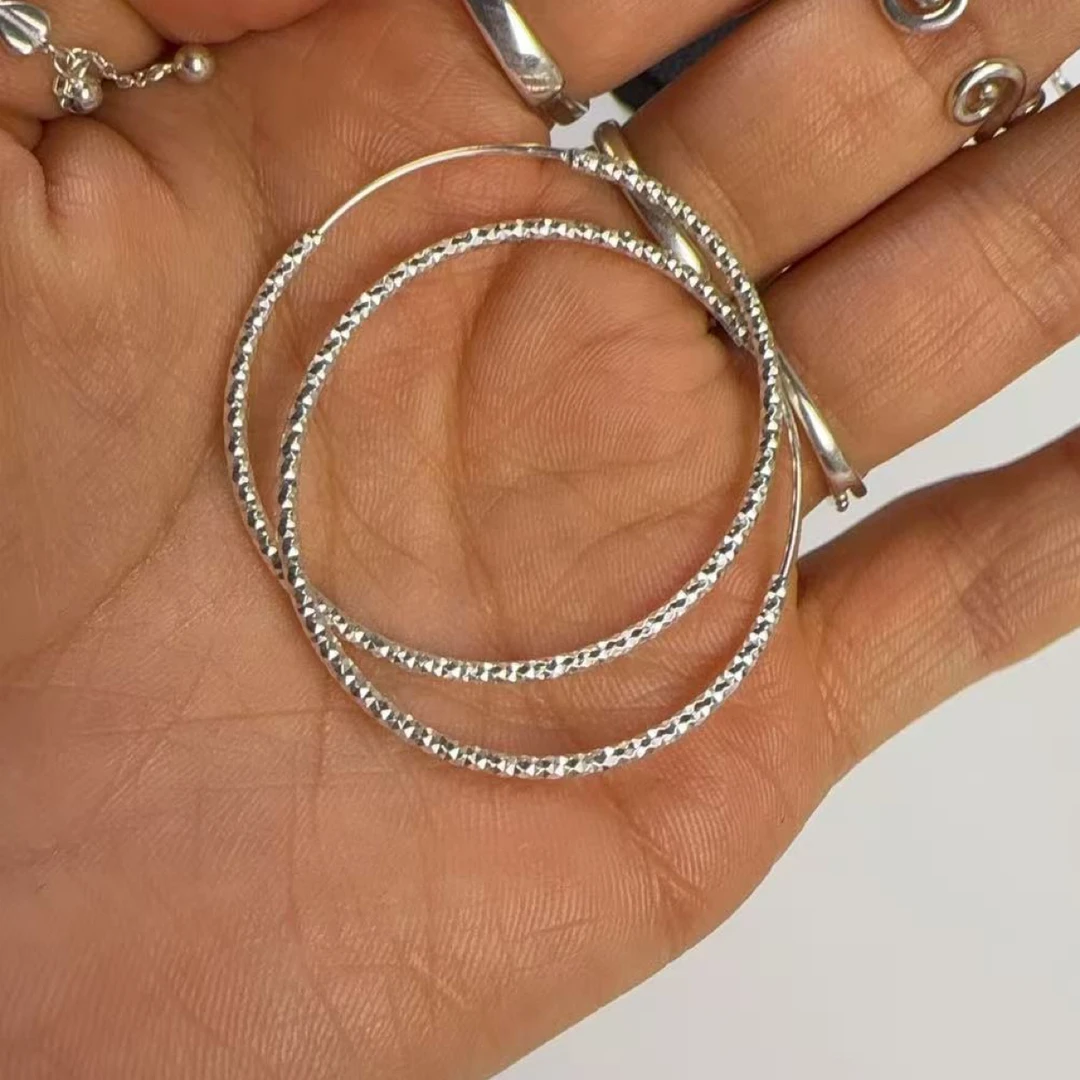 足银耳饰 纯银耳圈