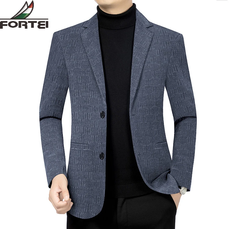 FORTEI/富鋌男士雪尼尔时尚休闲韩版西服外套上衣小西装修身男装