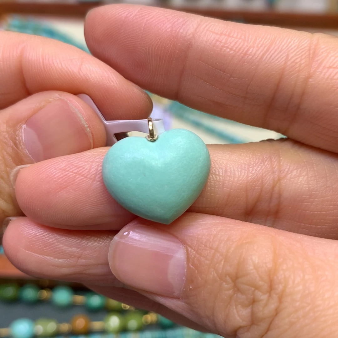 绿松石吊坠18K金镶嵌