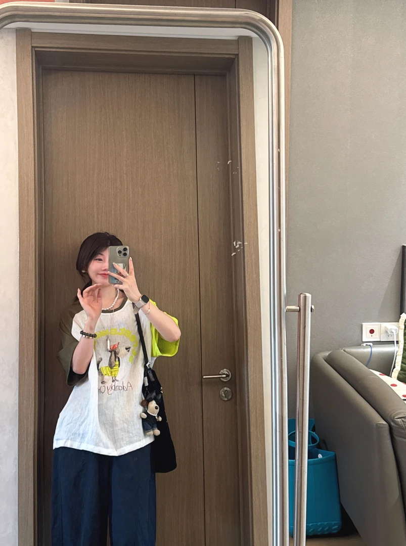 【NO退NO换】欧货多巴胺夏日拼接上衣