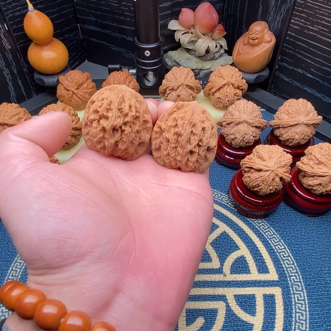 吊坠文玩核桃虎头39尺练手对