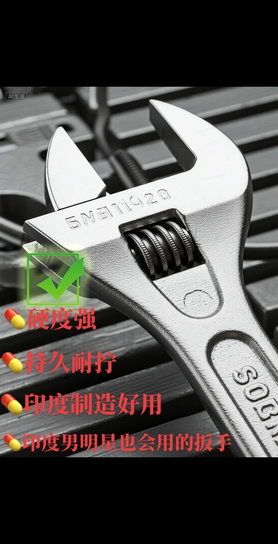 钨钢大扳手 一把双效两用，硬度强持久耐拧，可拧30分钟不变形ES613