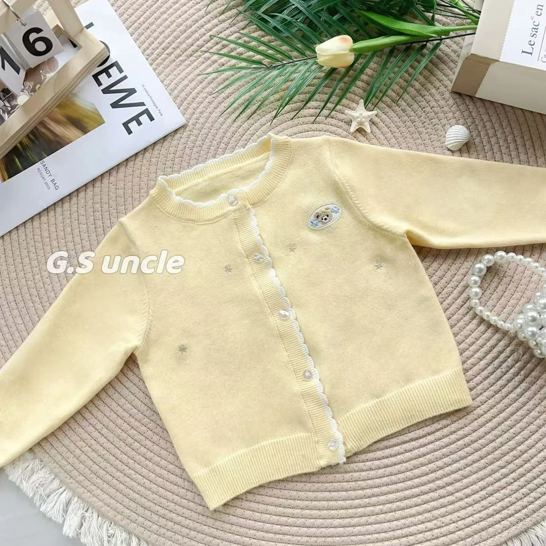 【麦穗黄昏】B134女宝洋气针织宝宝秋冬开衫外套韩版毛衣针织衫儿童