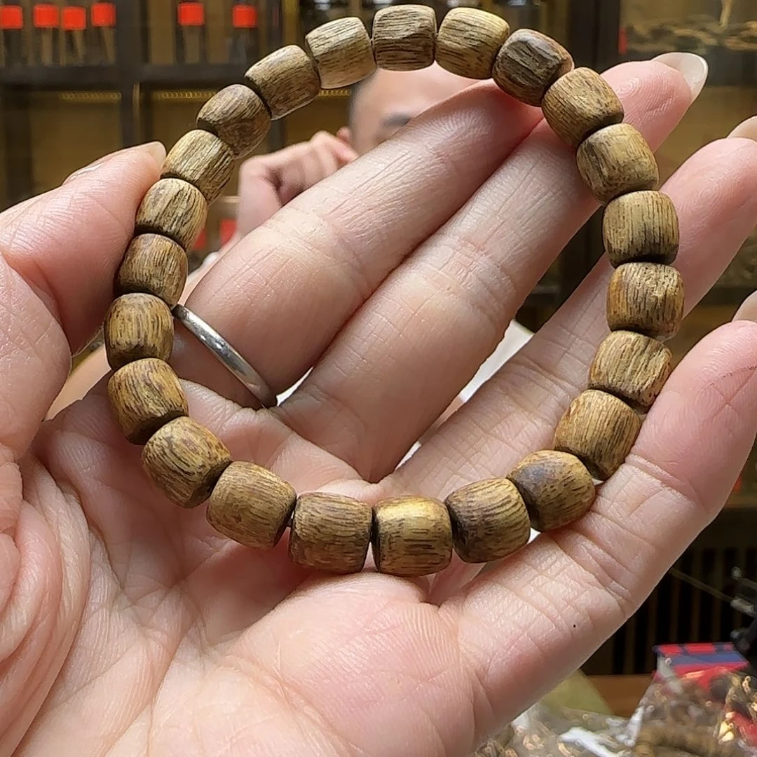 手串沉香4国香奇楠随形鼓珠单圈 5.9g+多样性发一串