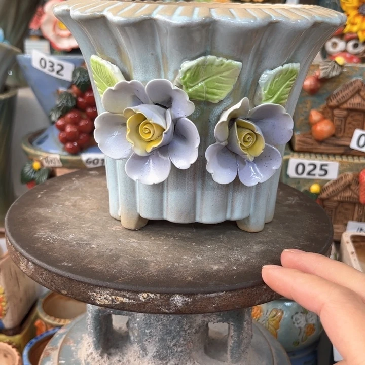 紫砂花盆粗陶材质多肉花盆033