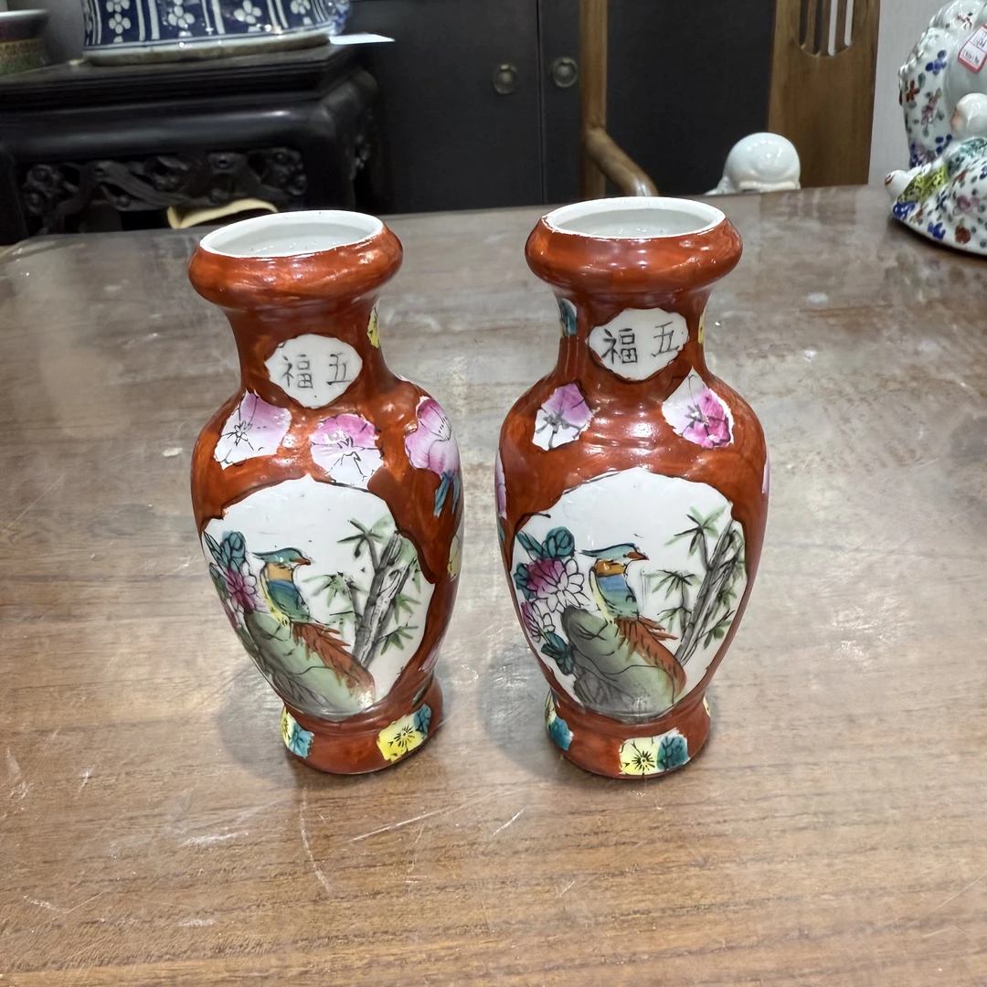 Bcc23d18s2500hh花鸟小瓶一对一组12件2-14