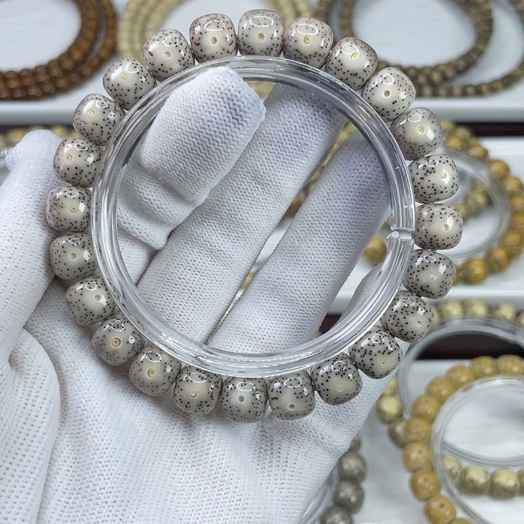 星月菩提手串10x9石玉料瓷白针尖星