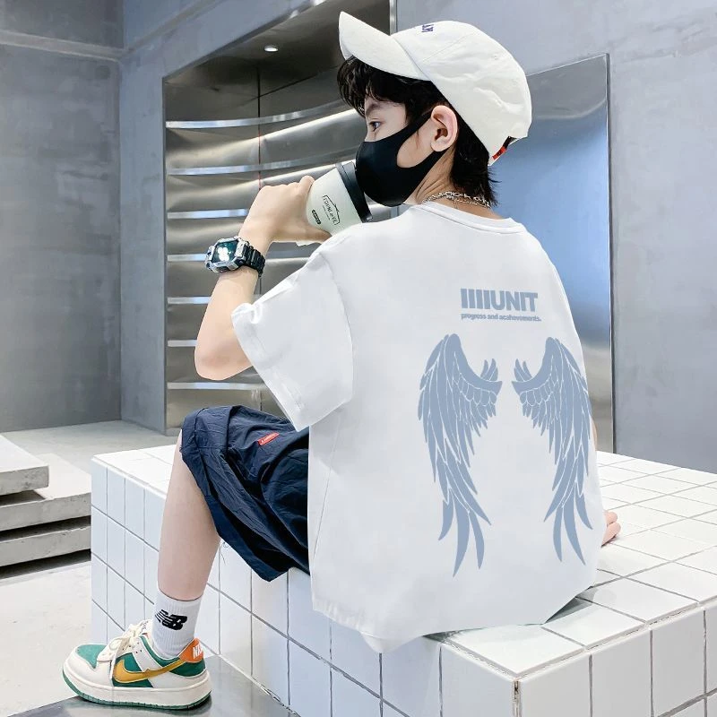 贝尔熊童装男童短袖t恤纯棉夏季新款儿童宝宝半袖上衣中大童