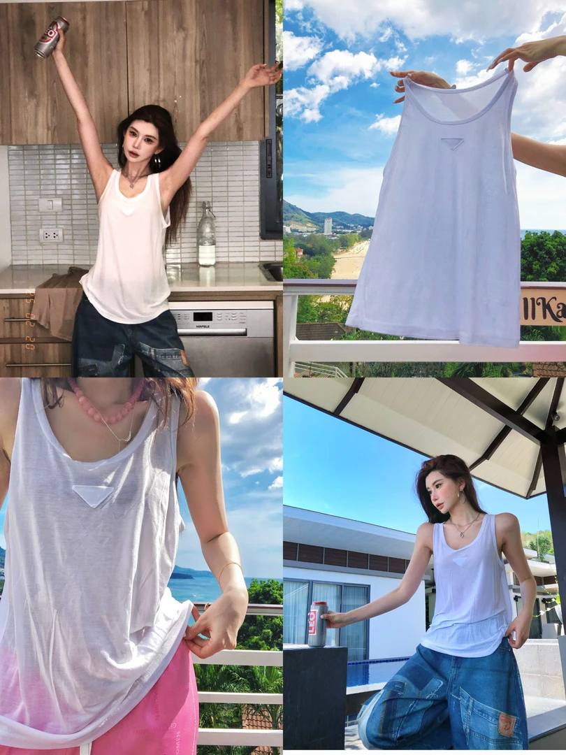 婉君【面膜背心】春款通勤外穿薄款无袖打底吊带背心LWJ25A1T090