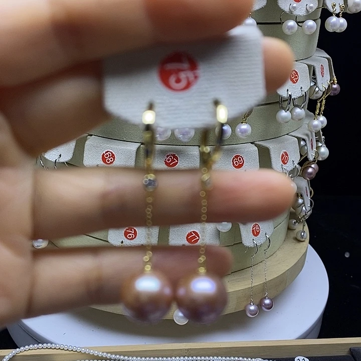 淡水珍珠耳饰银S925镶嵌