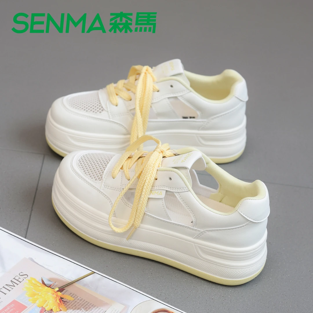 SENMA/森马2025夏季新款百搭厚底小个子增高网面透气女鞋韩版ins
