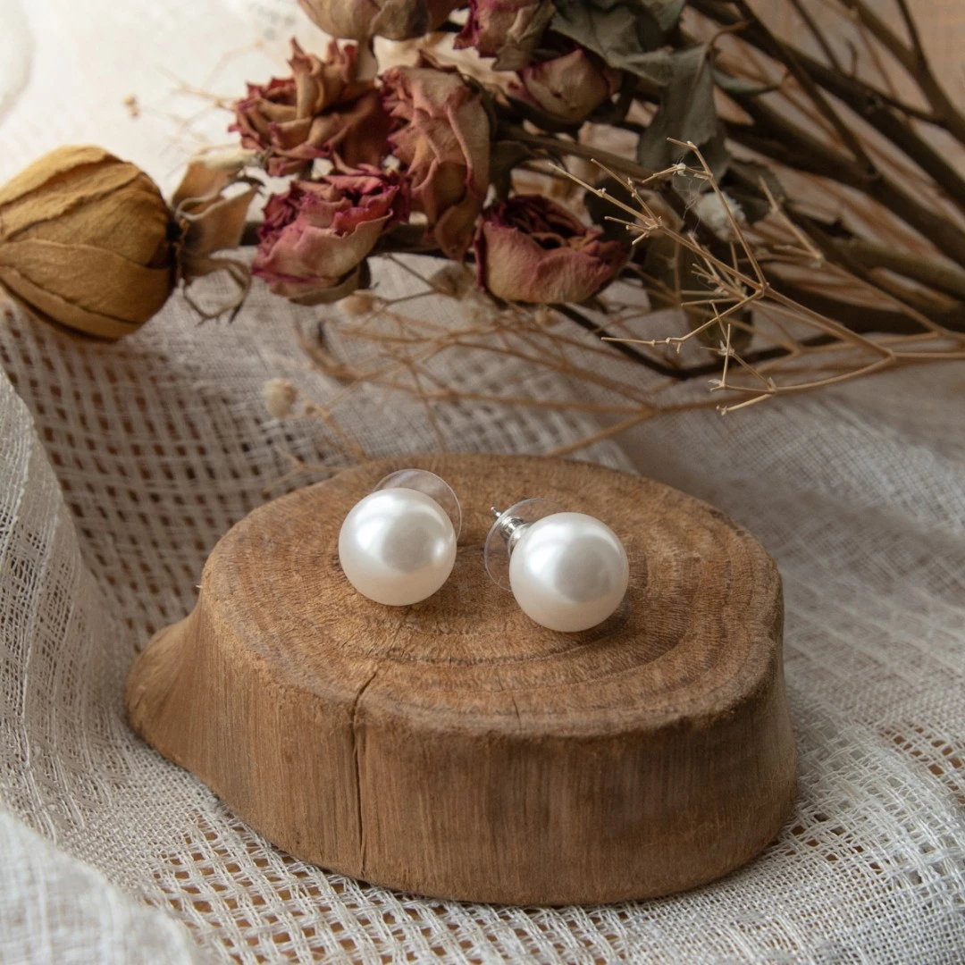 非金属仿珍珠耳饰 文艺简约圆形耳钉女四季百搭耳饰2986