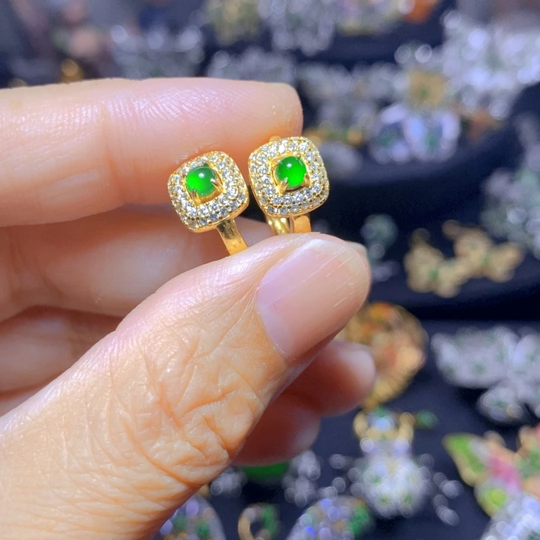 翡翠银S925镶嵌吊坠(不含链)天然翡翠