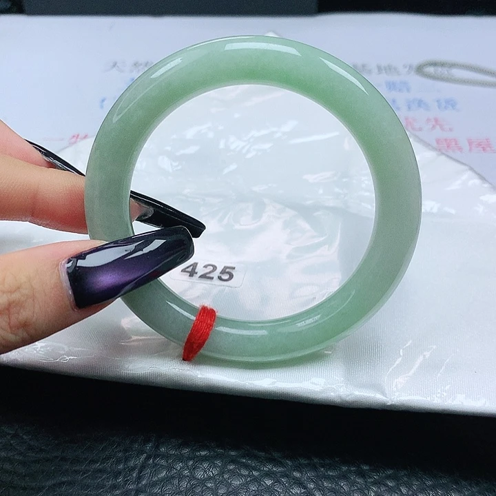 翡翠手镯未镶嵌翡翠54.4甜果绿美人条