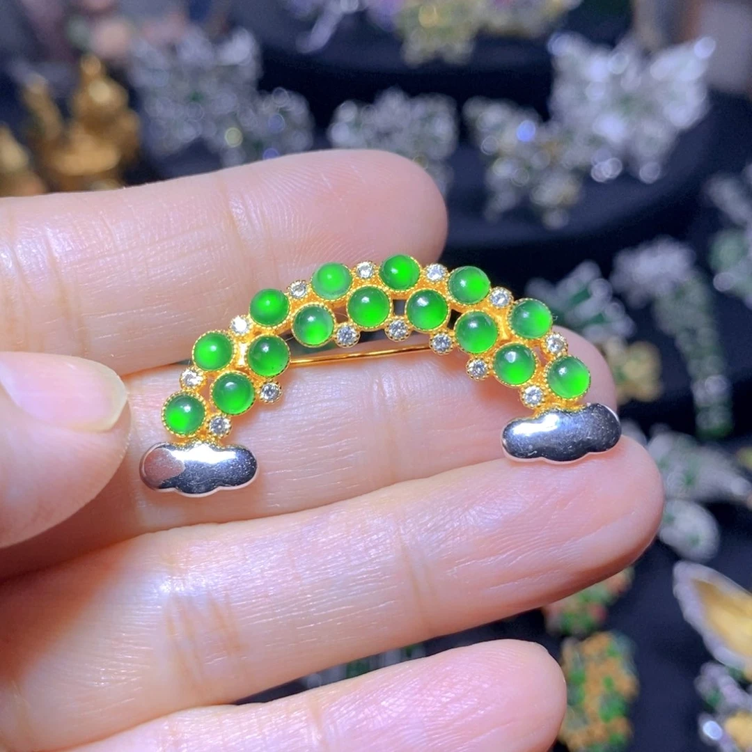 翡翠银S925镶嵌颈饰天然翡翠