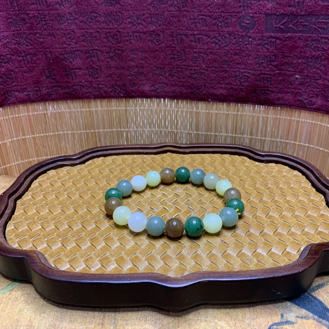 W和田玉多宝圆珠手串（卡10）1783