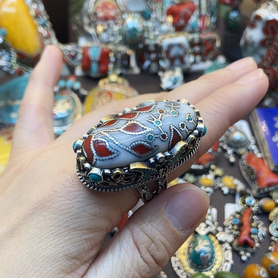 925银大理石坤尼泊尔手工制作