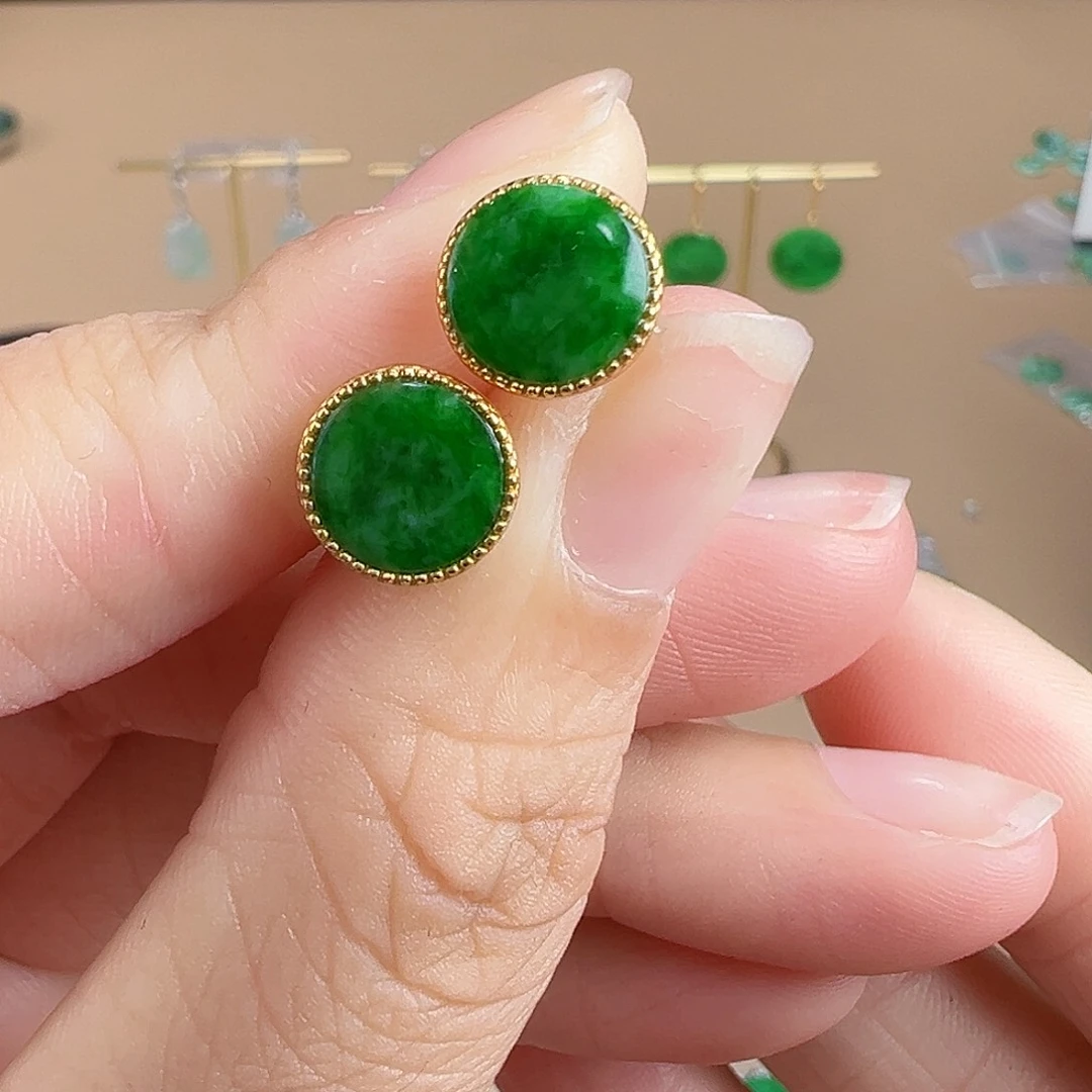 翡翠银S925镶嵌耳饰耳饰5