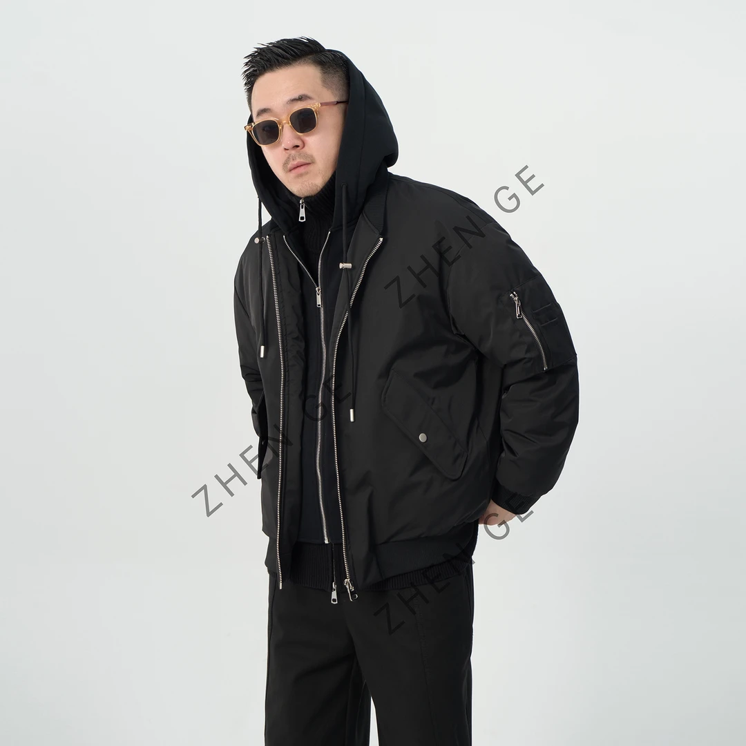【ZHEN GE】新国标白鸭绒羽绒服 男女同款 假两件 针织帽 高货
